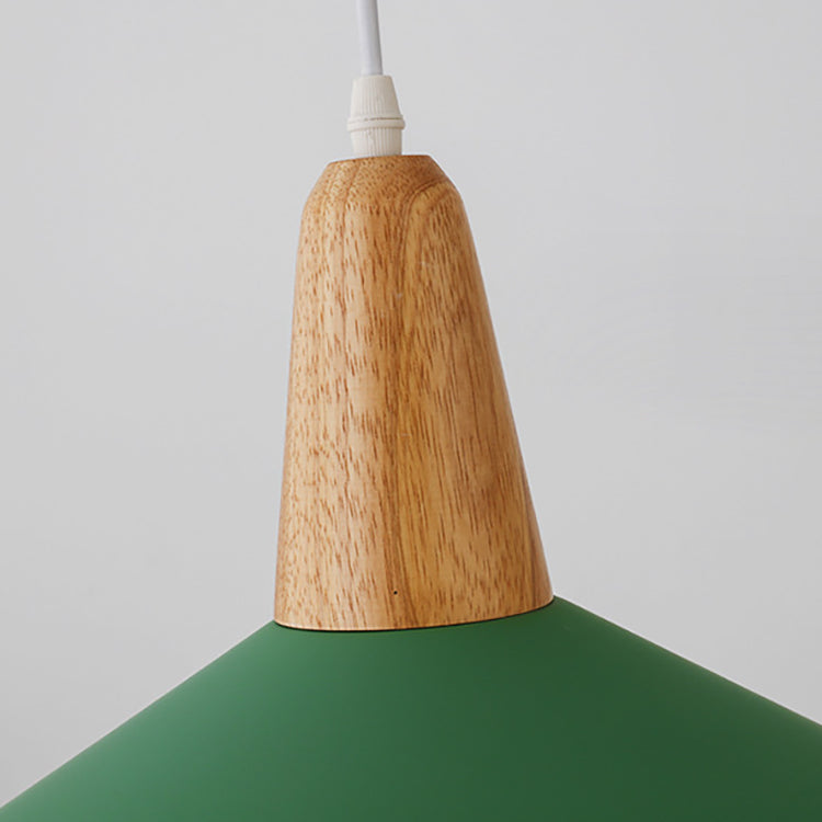 Nordic Minimalist Macaron Solid Color Aluminum Wood 1-Light Pendant Light