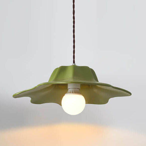 Traditional French Resin Umbrella Shape Geometry 1-Light Pendant Light for Living Room