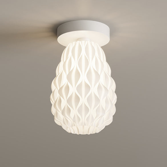 Design moderne minimaliste en fer avec ananas PE, plafonnier semi-encastré à 1 lumière pour salon 