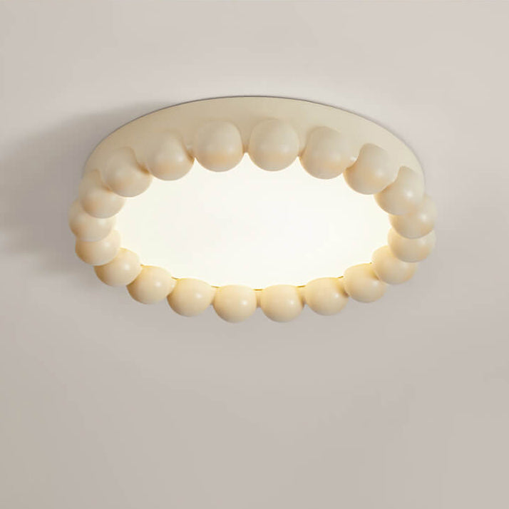 Plafonnier LED en verre et acier acrylique moderne crème français 