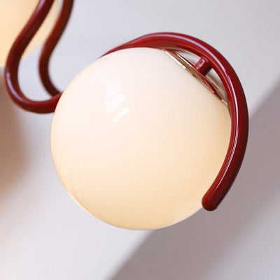 Moderner minimalistischer runder Ball Eisenglas 6-flammiger Kronleuchter für Wohnzimmer 