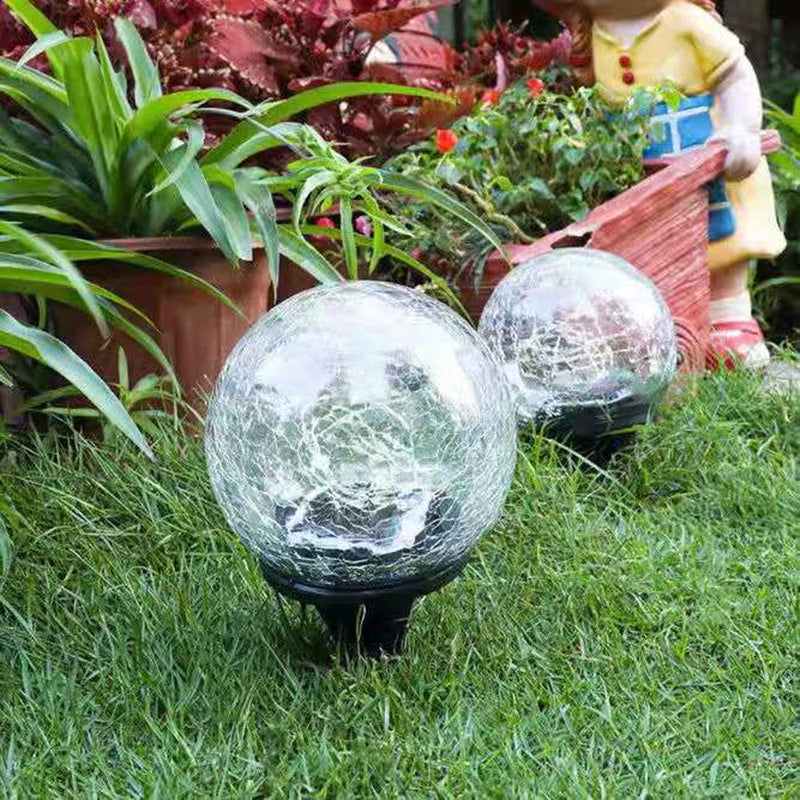 Moderne Art Deco Wasserdichte Solar Kunststoff Kupferdraht Glas Ball LED Landschaft Beleuchtung Außen Licht Für Garten 