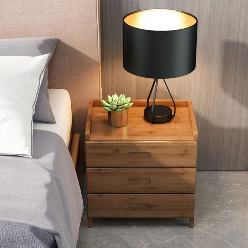 Table de chevet rectangulaire minimaliste moderne en bois massif avec 1/3 tiroir pour chambre 