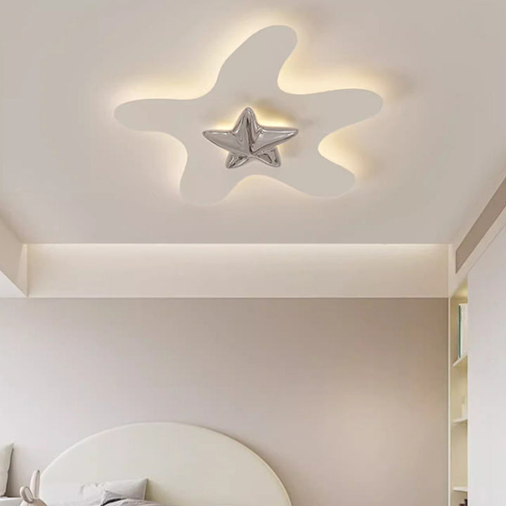Plafonnier LED en résine avec étoile en fer de simplicité moderne pour chambre à coucher 