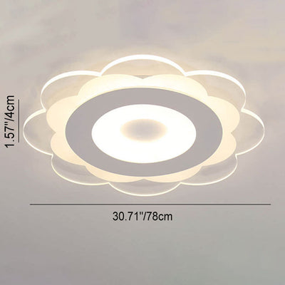 Modern Minimalist Floral Iron Acrylic LED Flush Mount Ceiling Light