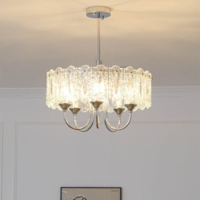 Porte-bougie rond en verre et fer traditionnel français 4/5/6 Lumières Lustres pour chambre 