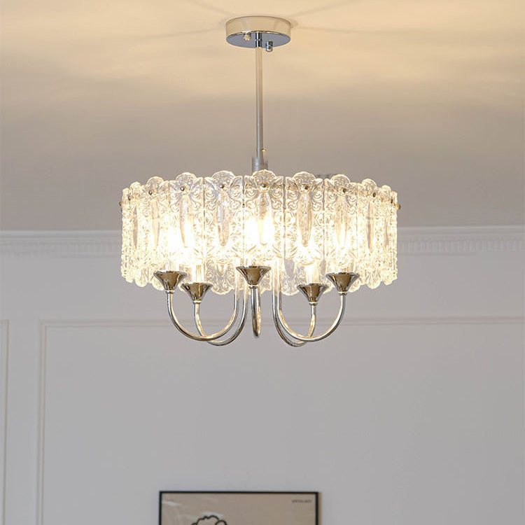Porte-bougie rond en verre et fer traditionnel français 4/5/6 Lumières Lustres pour chambre 
