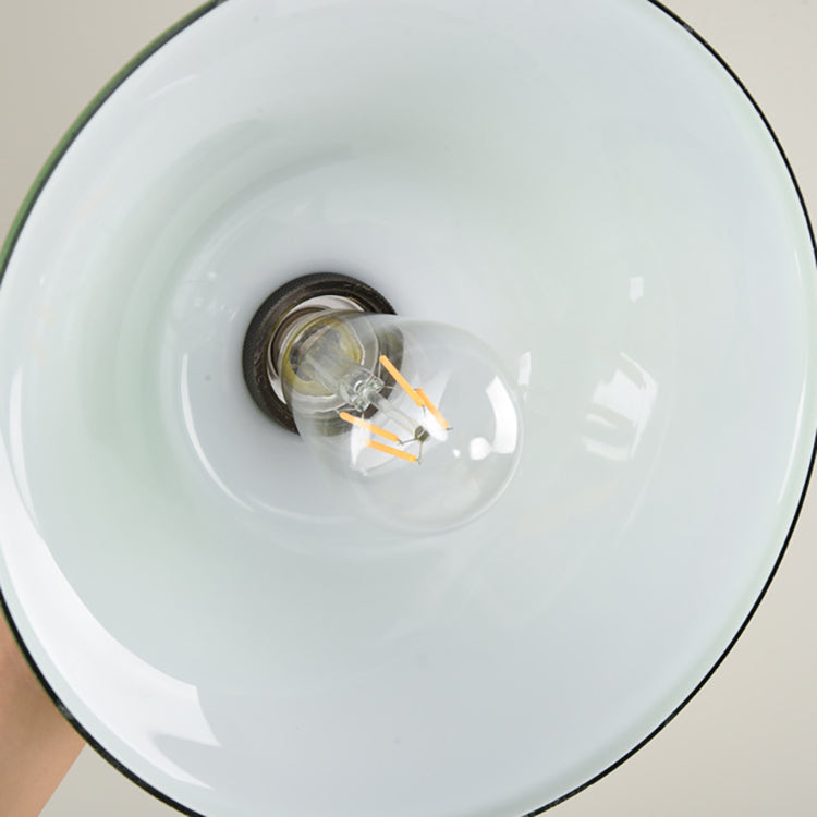 Zeitgenössische Retro-Pendelleuchte mit 1 Licht und ausgestelltem Glasschirm in Smaragdgrün für Esszimmer 