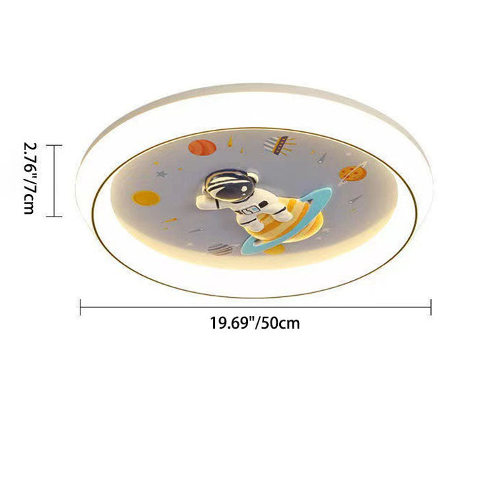 Plafonnier LED rond en acrylique, fer et résine pour enfants moderne et minimaliste pour chambre à coucher 