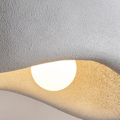 Lámpara colgante de 1 luz con textura de piedra de simulación de resina japonesa tradicional para sala de estar 