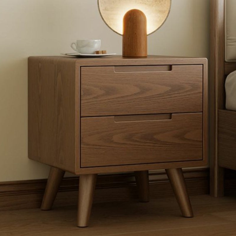 Table de nuit carrée en bois de caoutchouc moderne avec 1/2 tiroir pour chevet 