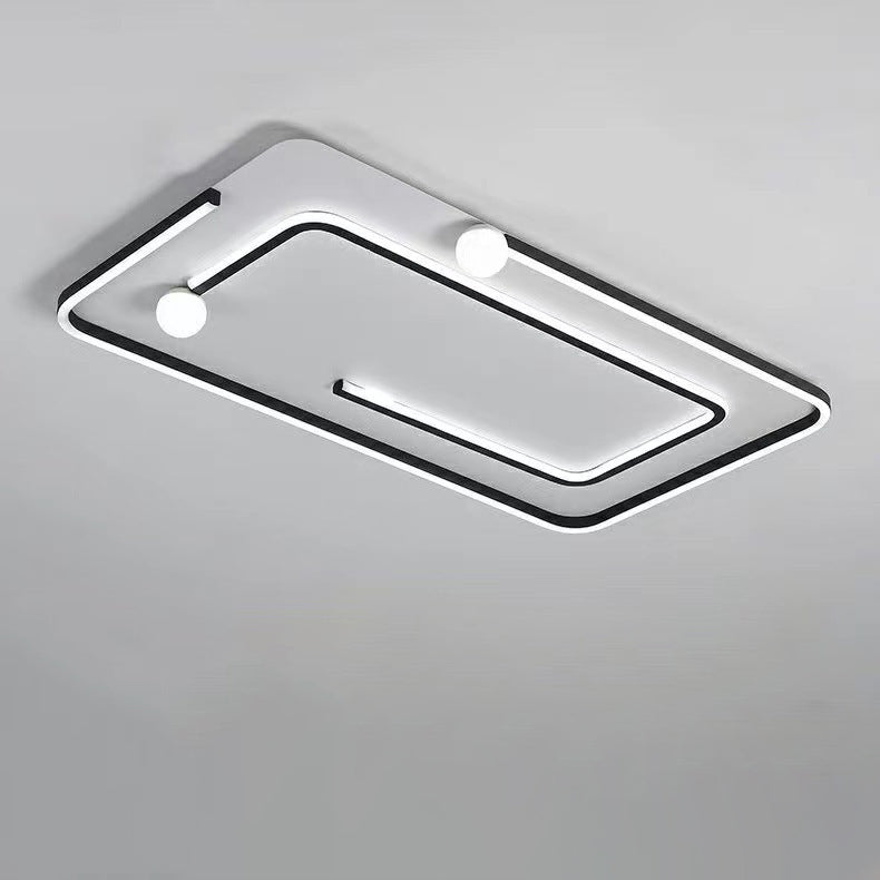 Moderne minimalistische Eisen Silica rechteckige quadratische runde LED Unterputz Deckenleuchte für Wohnzimmer 