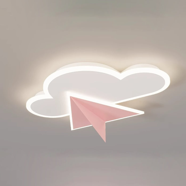 Moderne Art Deco Kinder Eisen Acryl Wolke Flugzeug LED Unterputz Deckenleuchte für Schlafzimmer 