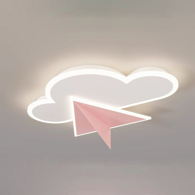Moderne Art Deco Kinder Eisen Acryl Wolke Flugzeug LED Unterputz Deckenleuchte für Schlafzimmer 