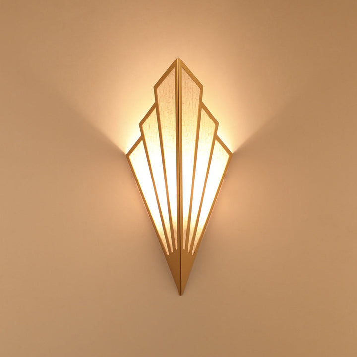 Contemporary Creative Scalloped Iron Linen 1-Light Wall Sconce Lamp For Bedroom