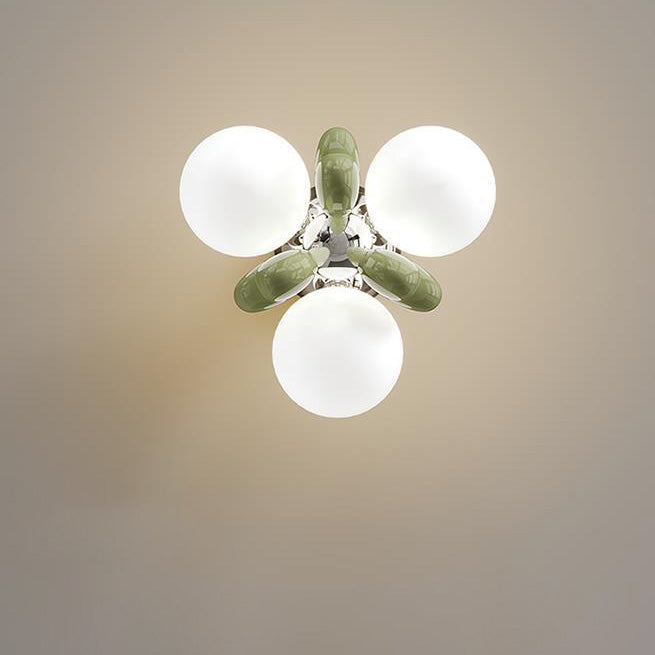 Lustre Plafonnier LED Semi-Encastré en Verre Résine Fer Moderne Minimaliste Dôme Orbe Amour pour Chambre 