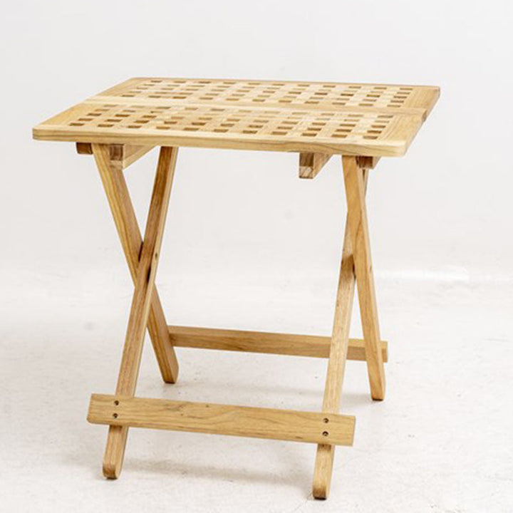 Traditional Rustic Square Catalpa Wood Coffee Table 1-Tier For Living Room