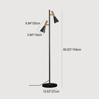 Nordic Minimalist Horn Shade Rotatable 2-Light Standing Floor Lamp