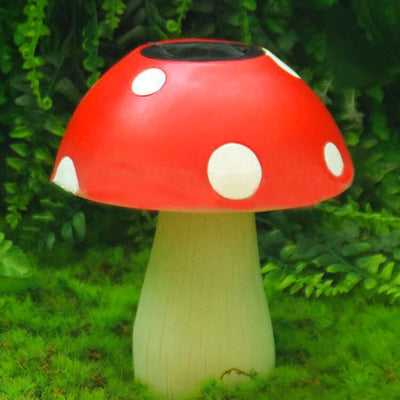 Outdoor Waterproof Mushroom Shaped Resin LED Solar Lawn Garden Light
