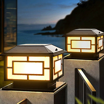 Lanterne carrée en acrylique ABS étanche solaire traditionnelle chinoise, éclairage paysager LED pour extérieur, lumière pour patio extérieur 