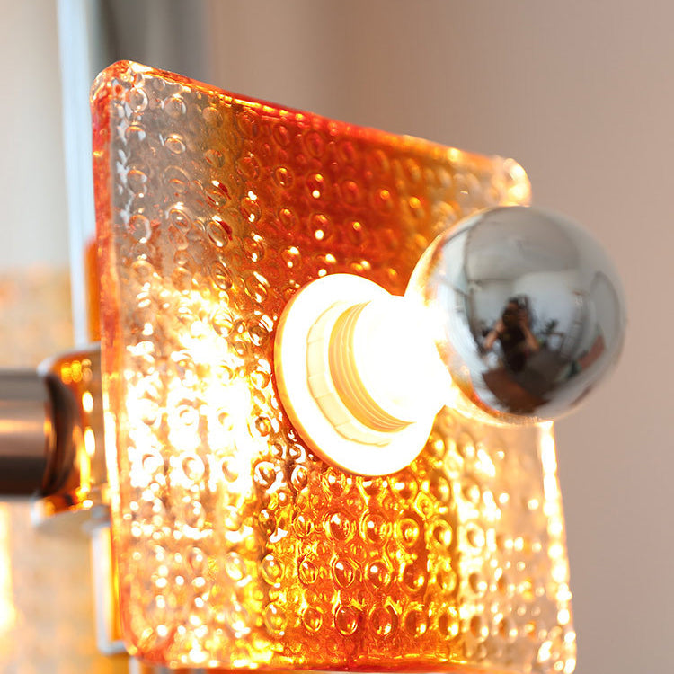 Moderne Mid-Century Dreieck Quadrat Hardware Glas 3-Licht Pendelleuchte für Wohnzimmer 