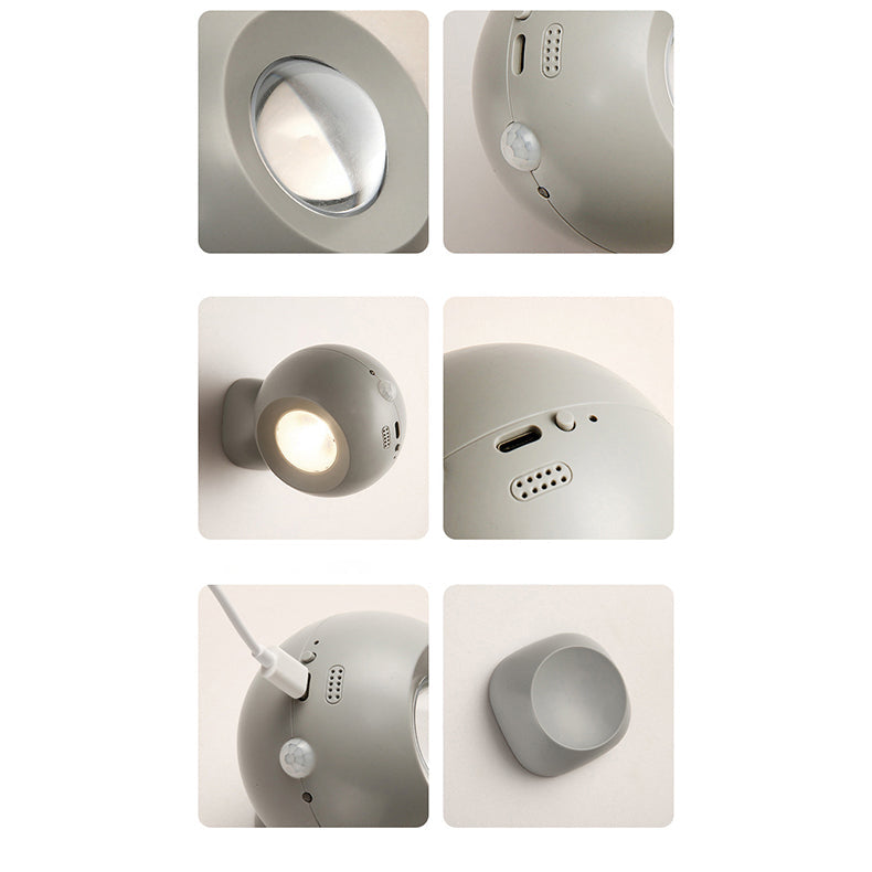 モダンミニマリストオーブUSB ABS LEDウォールスコンスランプベッドルーム用 
