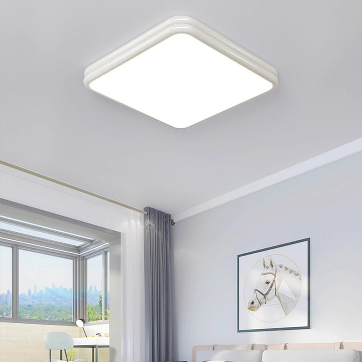 Plafonnier LED moderne minimaliste carré rectangulaire à double couche en fer et acrylique pour chambre 