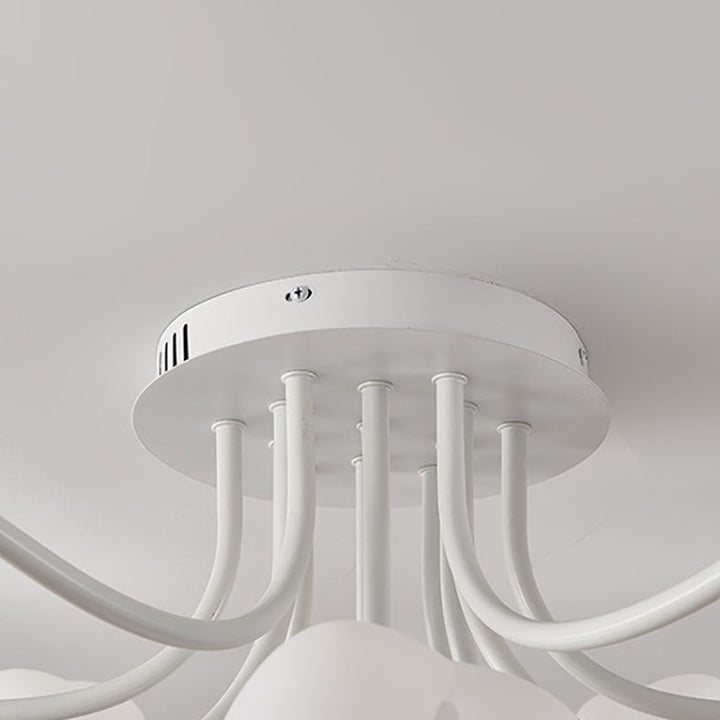 Modern Art Deco Tulip Flower Design 3/7/11/13 Light Semi-Flush Mount Ceiling Light For Living Room