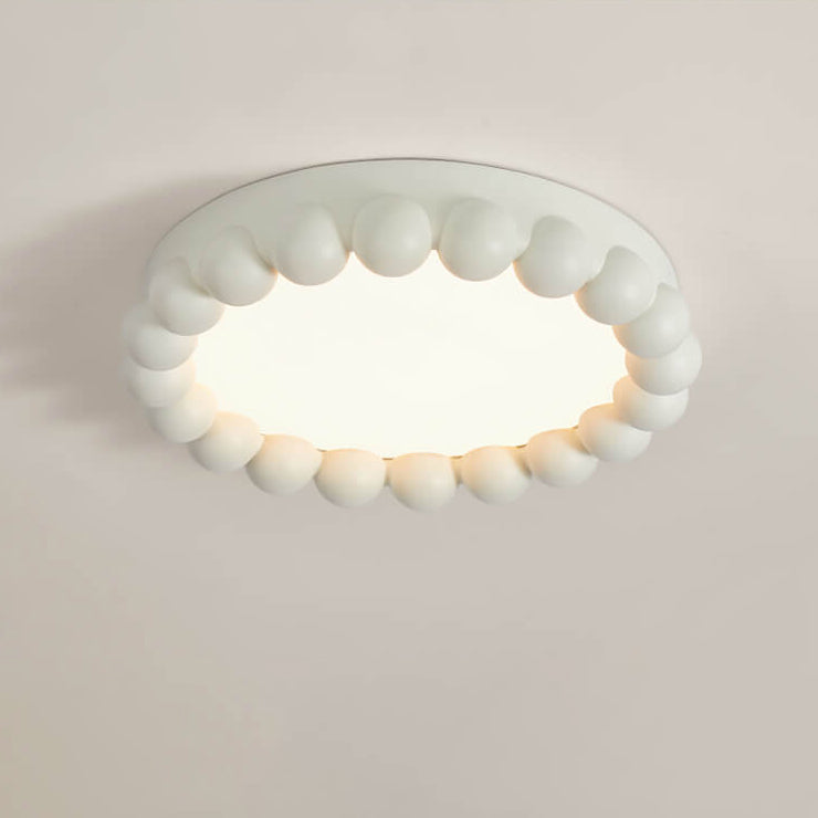 Plafonnier LED en verre et acier acrylique moderne crème français 