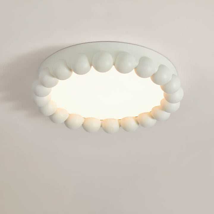 Plafonnier LED en verre et acier acrylique moderne crème français 