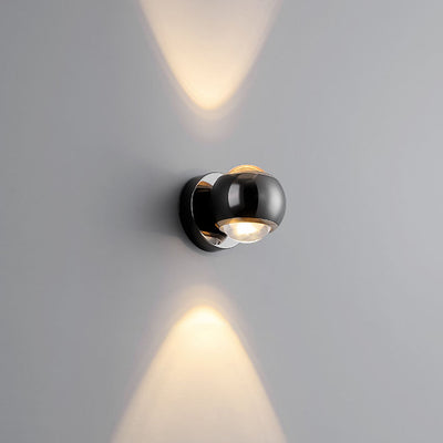 Contemporary Nordic Aluminum Semicircle Up And Down Luminous LED Spotlight Wall Sconce Lamp For Bedroom