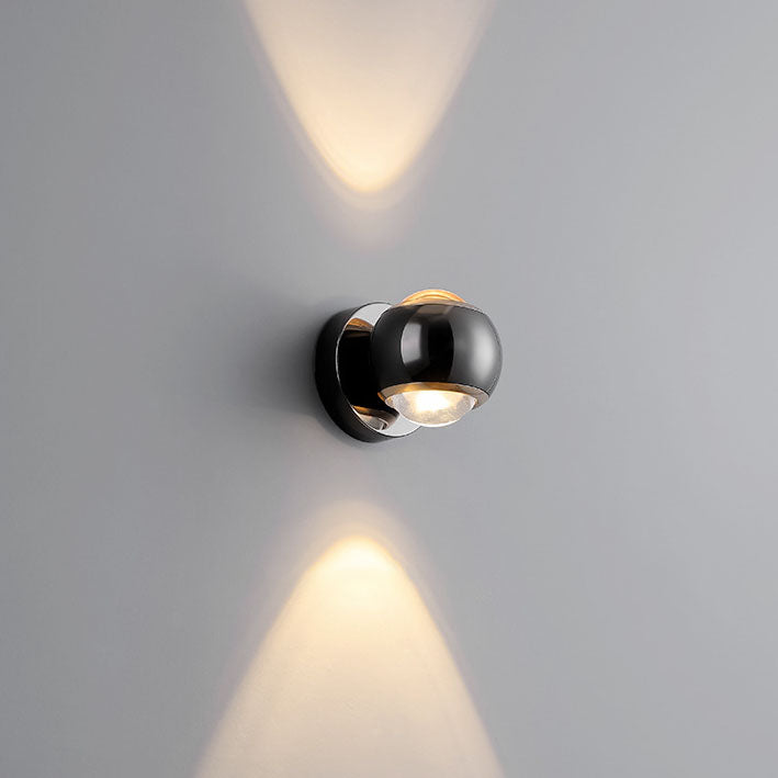 Contemporary Nordic Aluminum Semicircle Up And Down Luminous LED Spotlight Wall Sconce Lamp For Bedroom