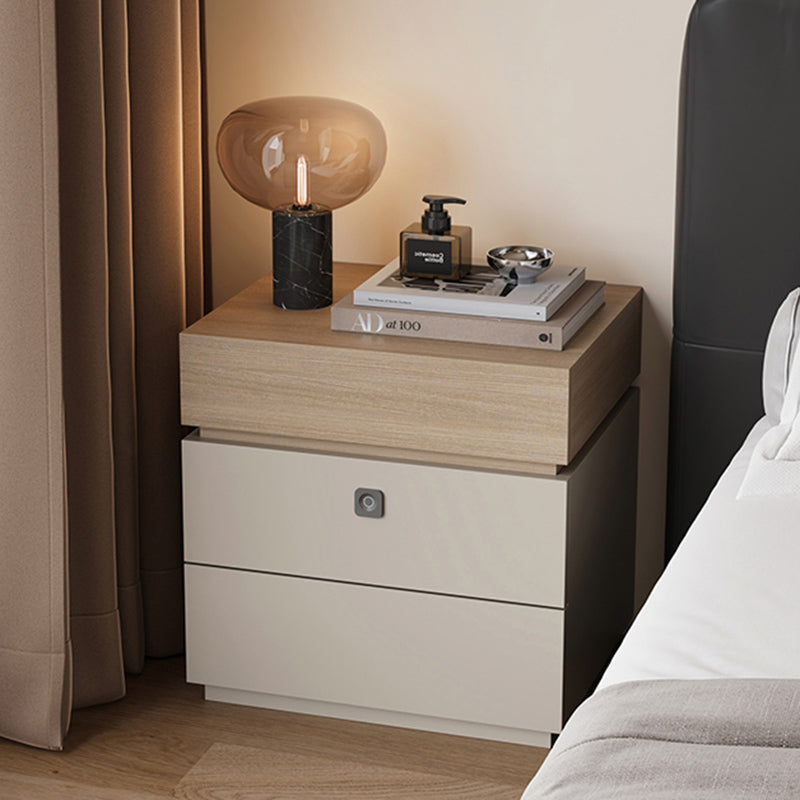 Contemporary Luxury Rectangular Plywood Eucalyptus Wood Nightstand 3-Drawer For Bedroom