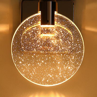 Aplique de pared LED de cristal de aluminio con base cuadrada redonda minimalista moderna para dormitorio 
