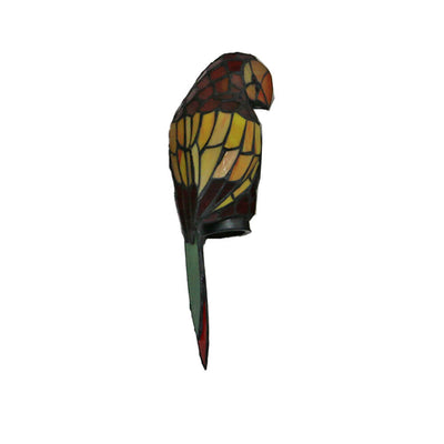 Tiffany Pastoral Double-Headed Parrot Stained Glass 2-Light Wall Sconce Lamp