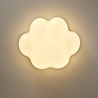 Plafonnier LED en acrylique en forme de patte de chat minimaliste moderne en bois de caoutchouc pour chambre 