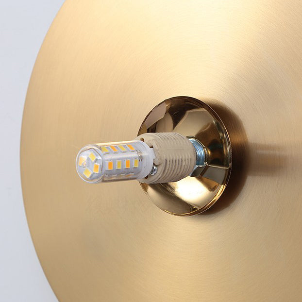 Applique Murale Moderne Minimaliste Ronde en Verre et Fer avec 1 Lumière pour Salon 