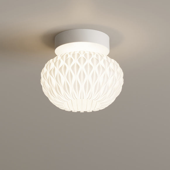 Design moderne minimaliste en fer avec ananas PE, plafonnier semi-encastré à 1 lumière pour salon 