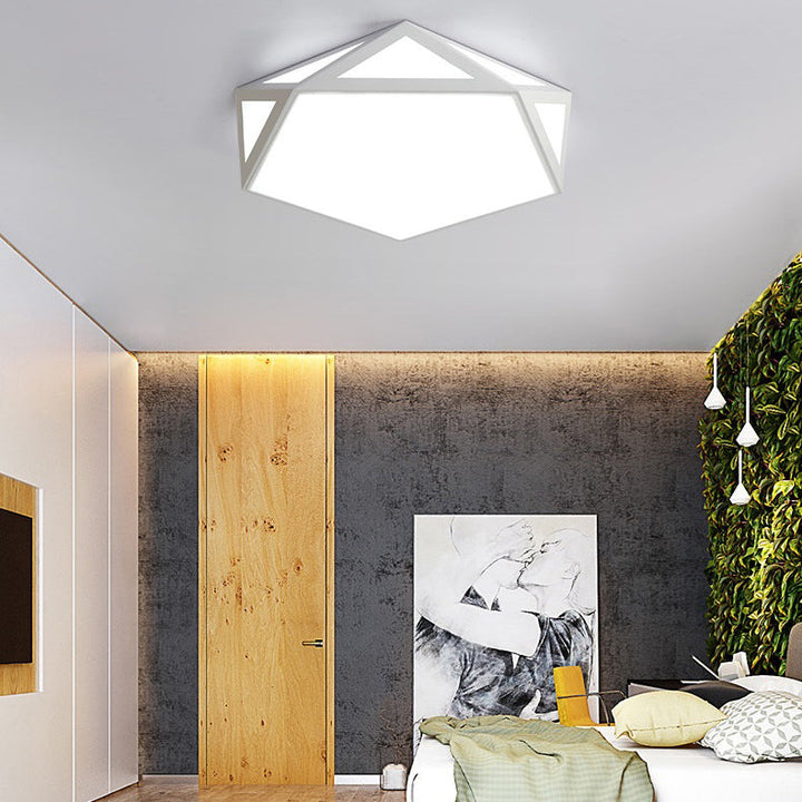Plafonnier LED avec abat-jour acrylique ajouré et diamant de simplicité moderne pour salon 