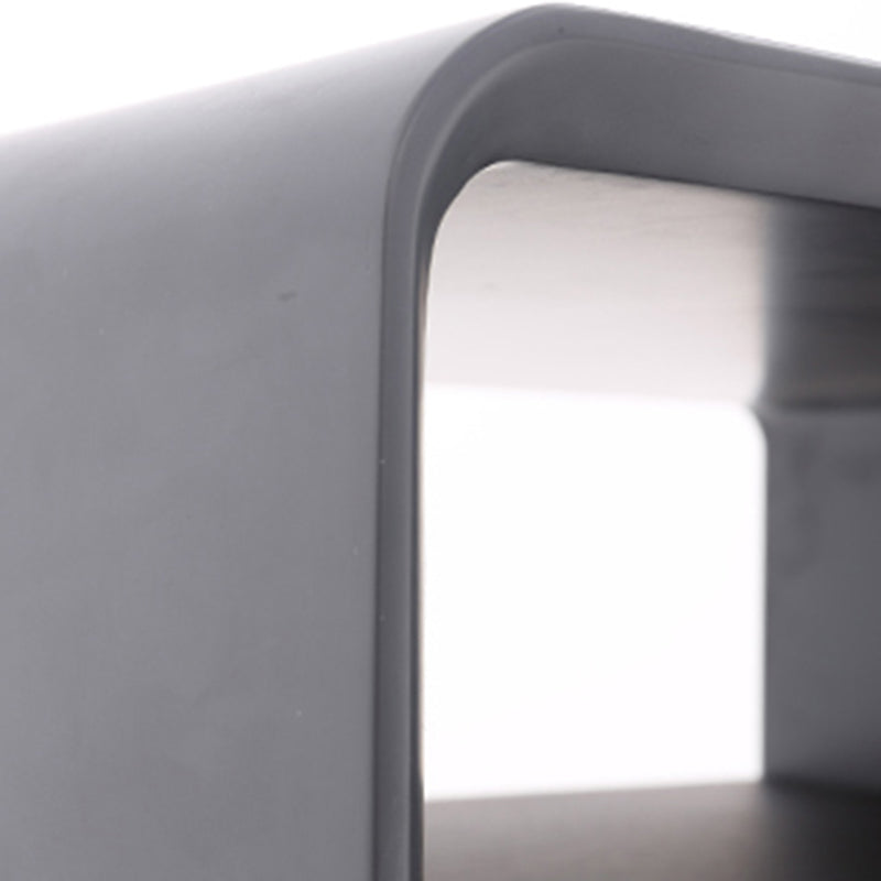 Moderner minimalistischer Nachttisch in schwarzem Lack: Holzfurnier mit einer Schublade - Eleganter offener Stauraum-Nachttisch für das Schlafzimmer 