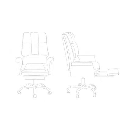 Moderner minimalistischer quadratischer rechteckiger PU-Leder-Edelstahl-Schreibtischstuhl mit Rückenlehne und Armlehne für das Home Office 
