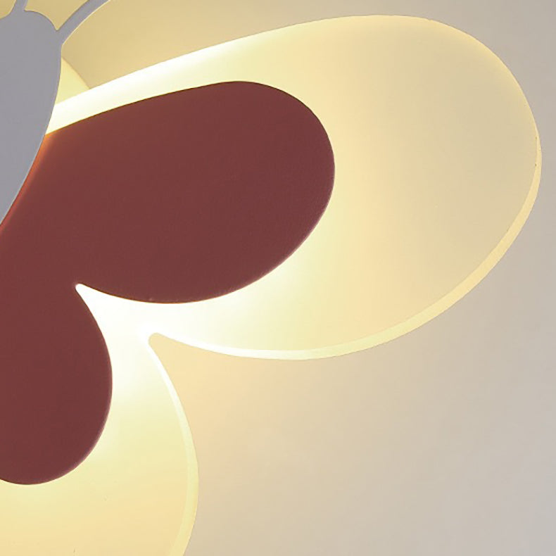 مصباح حائط LED من الحديد بتصميم فراشة أكريليك إبداعي معاصر لغرفة النوم 