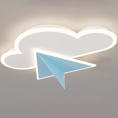Moderne Art Deco Kinder Eisen Acryl Wolke Flugzeug LED Unterputz Deckenleuchte für Schlafzimmer 