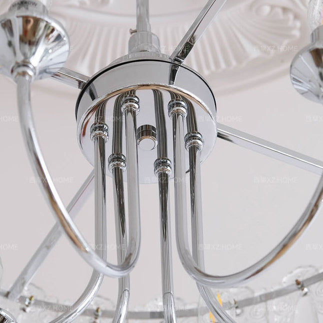 Porte-bougie rond en verre et fer traditionnel français 4/5/6 Lumières Lustres pour chambre 