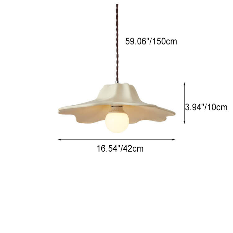 Nordic Vintage Resin Umbrella Shape Geometry 1-Light Pendant Light