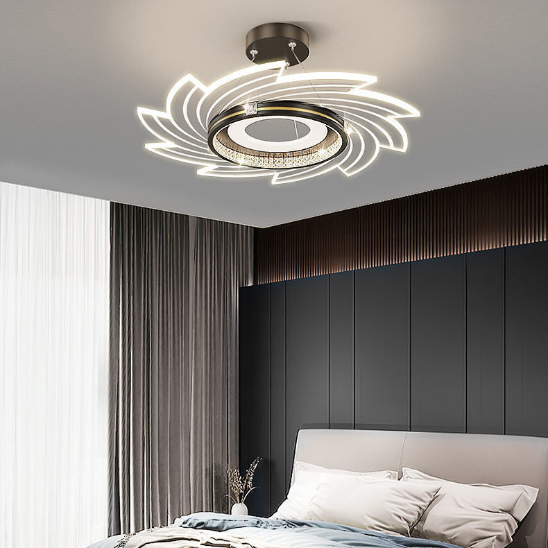 Lámpara colgante LED de lujo contemporáneo con pantalla de acrílico cristalino para dormitorio 