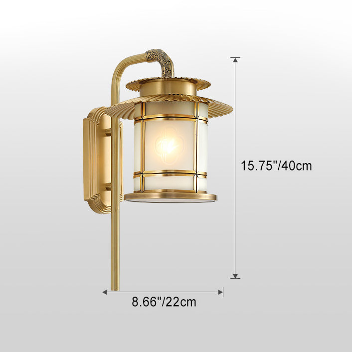 Traditionelle chinesische Kupferlaternen-Design 1-flammige Wandleuchte für den Flur 