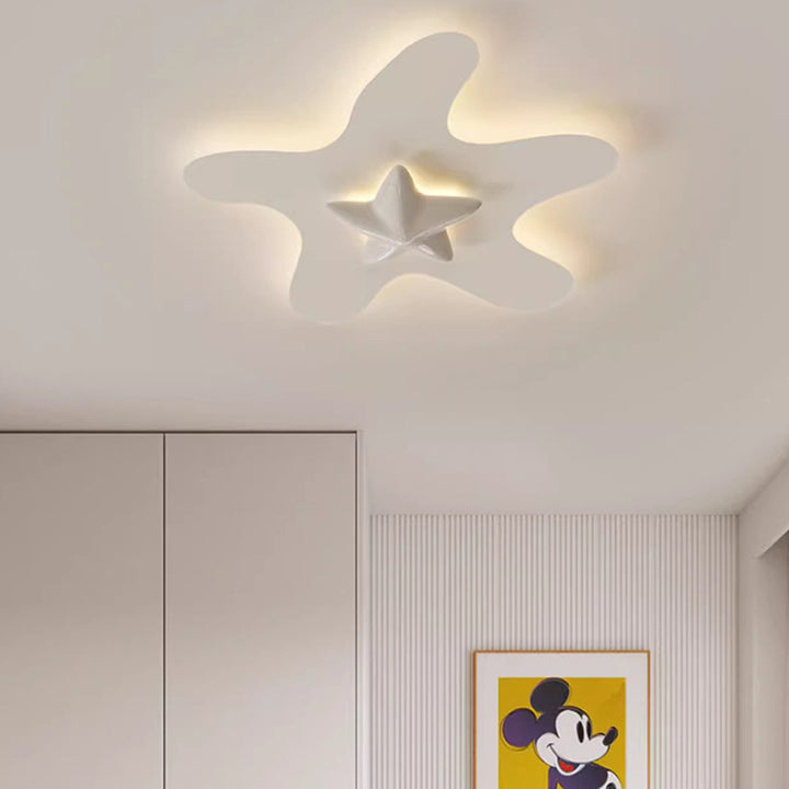 Plafonnier LED en résine avec étoile en fer de simplicité moderne pour chambre à coucher 