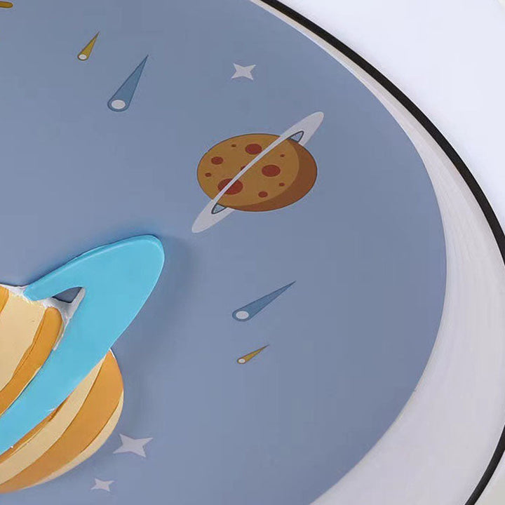 Plafonnier LED rond en acrylique, fer et résine pour enfants moderne et minimaliste pour chambre à coucher 