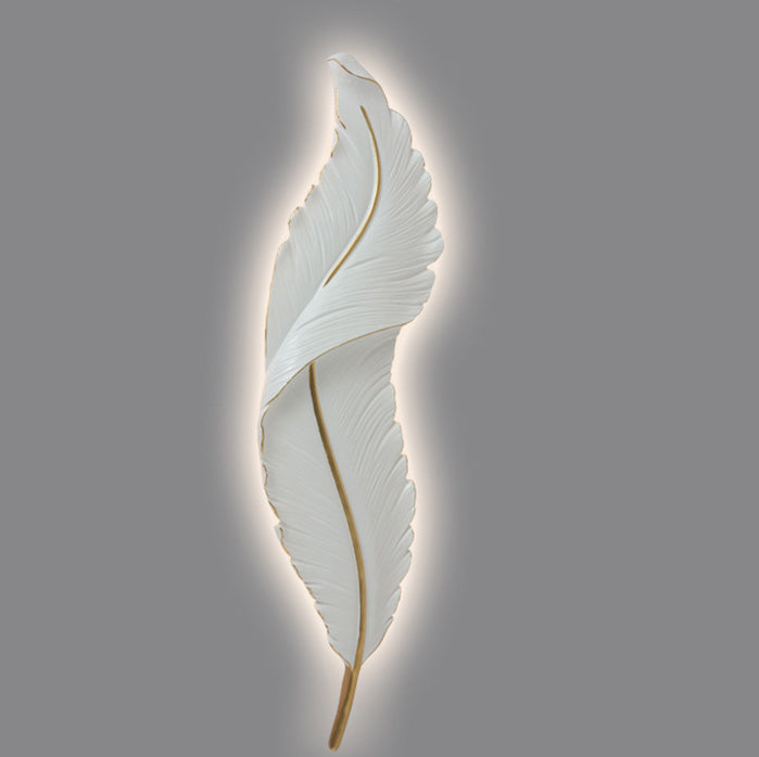 Lámpara de pared impermeable LED de resina creativa contemporánea con imitación de pluma de pavo real para sala de estar 